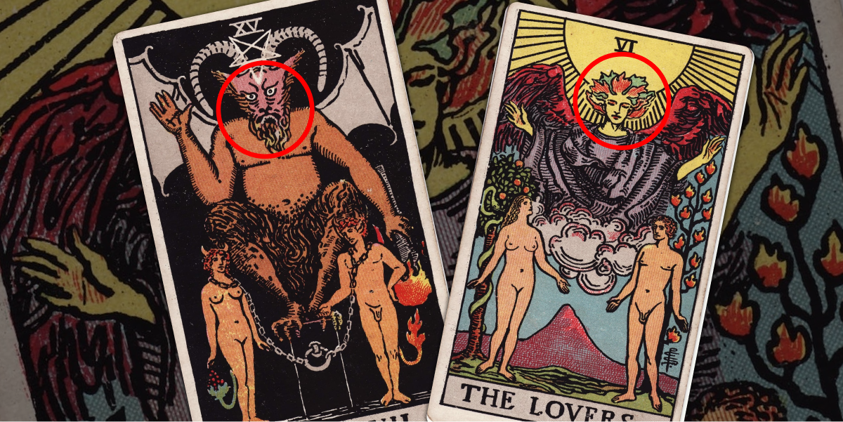 Tarot cards spread on a dark table with candlelight
